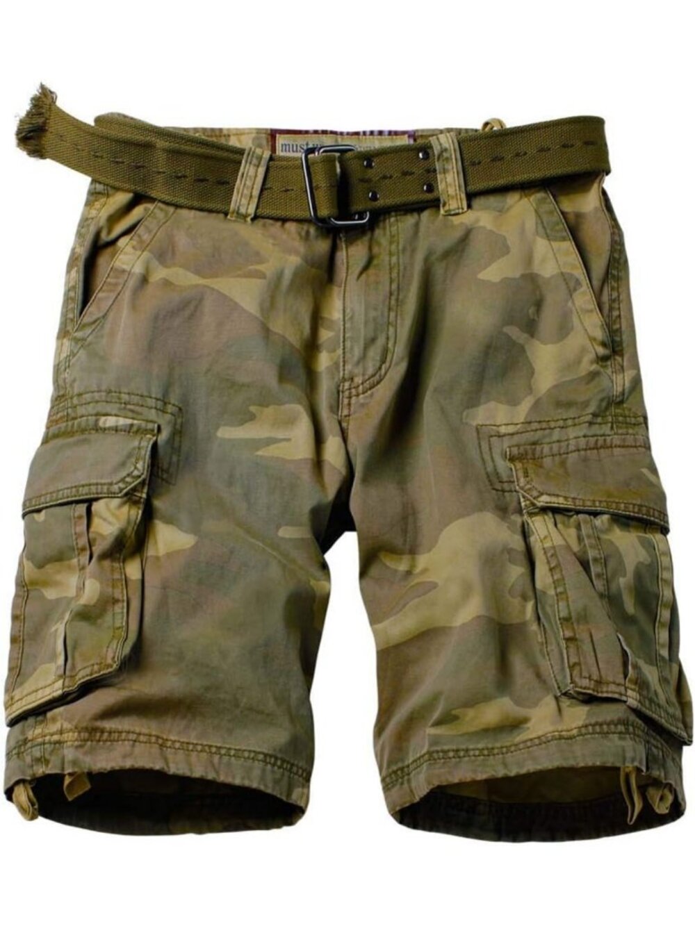 Men's Camo Cargo Shorts - Outdoor Multi-Pocket Casual Cotton Shorts, No Belt